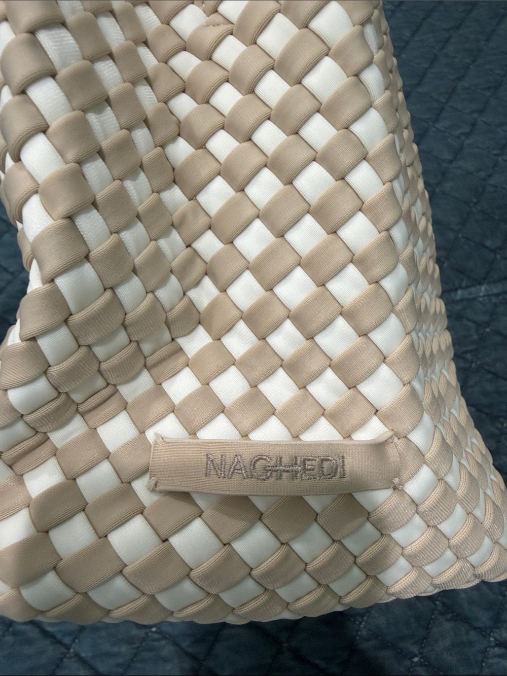 Nagshedi NYC St. Barth’s Tote Braided Two-Tone Beige & Cream Woven bag - Picture 3 of 10